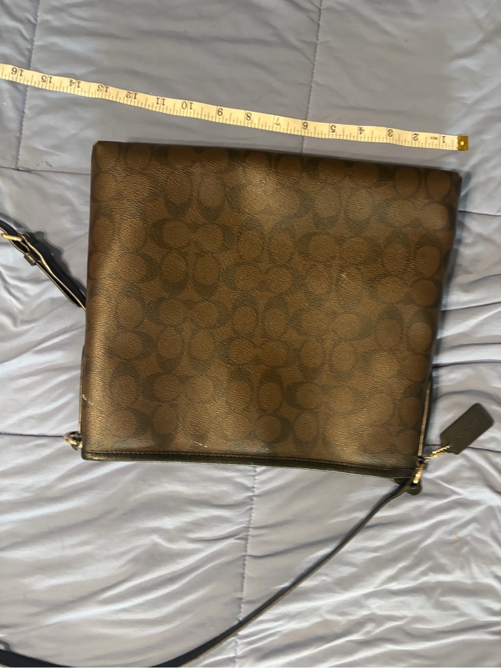 Coach Brown Signature Logo Crossbody with Gold Accents - Picture 2 of 3